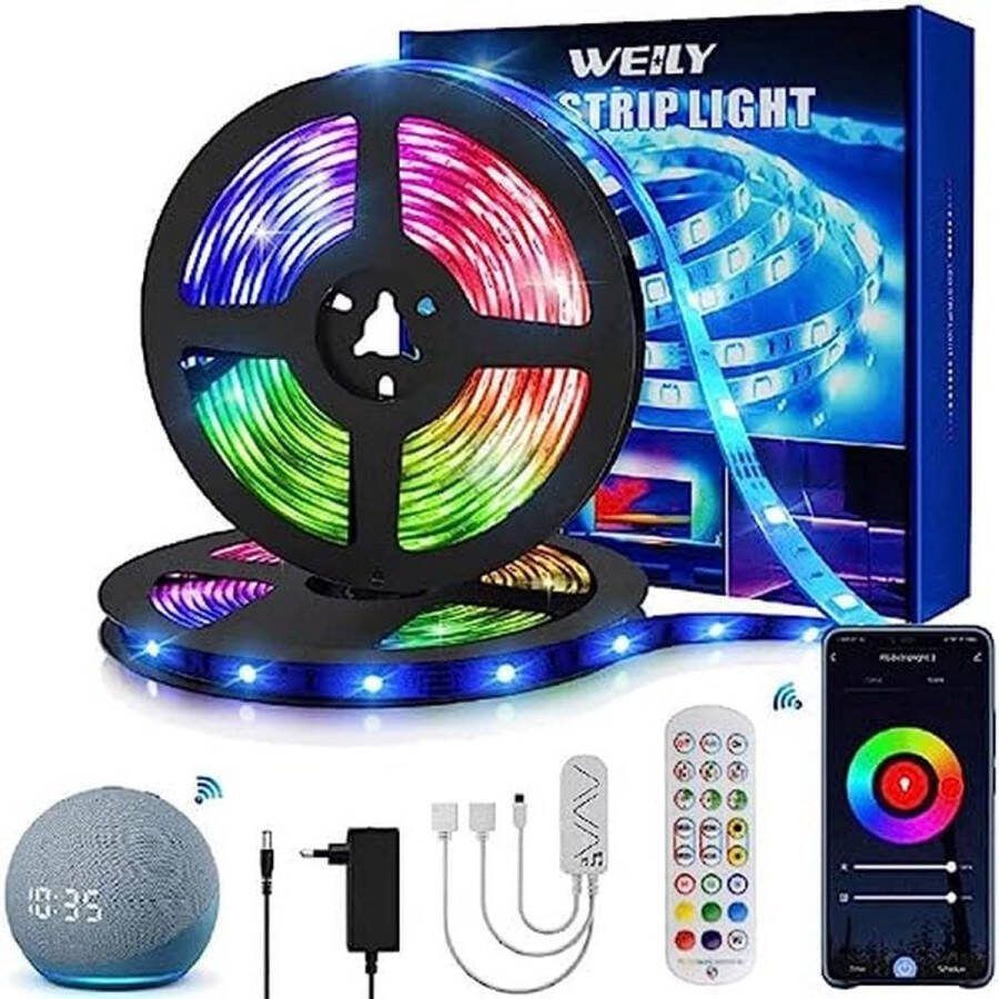 Led Strip 15 Meter Verlichting Spraakbesturing Meerdere Kleuren Afstandsbediening & App