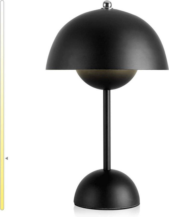 LED-tafellamp Draadloos Touch Dimbaar LED-bloempotlamp Tafellamp Batterij Oplaadbaar Bedlampje Werkt op batterijen Zwart voor woonkamer buiten camping restaurant tafeldecoratie