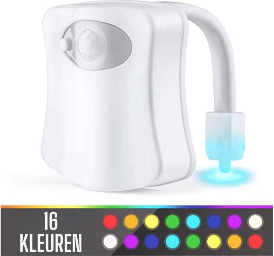 LED Toilet Nachtlamp Multicolor WC Verlichting met Bewegingssensor en Lichtsensor 16 Kleuren Automatisch Uitschakelen Glow Toilet LED Lamp Toiletpotverlichting Nachtlampje WC LED Toiletlicht WC Bril Nacht Lamp