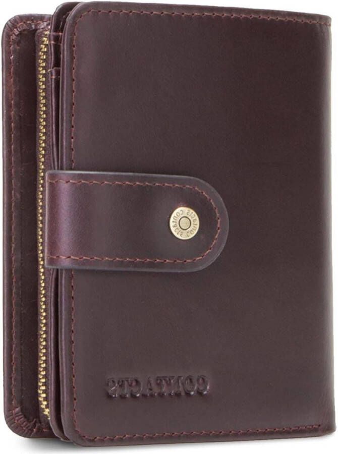 Lederen RFID Blokkerende Bifold Portemonnee met Zachte Zip Coin Pocket voor Mannen en Vrouwen Koeienhuid Credit Card Houder met Gift Box