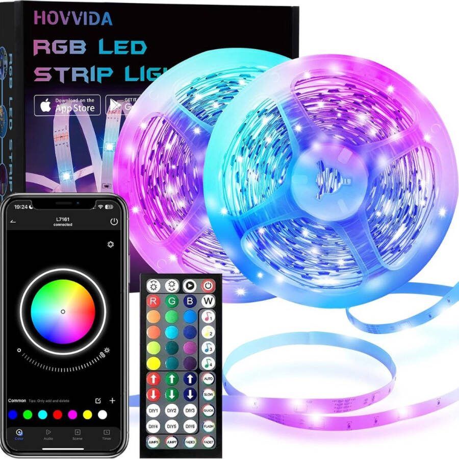 Ledstrip Bluetooth RGB LED Strip led strip 10 meter ledstrip met afstandsbediening verlichting kamer decoratie Muziek- en Microfoonmodus 10 Meter