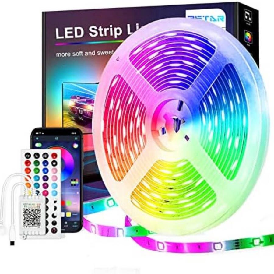 Ledstrip Bluetooth RGB LED Strip led strip 15 meter ledstrip met afstandsbediening verlichting kamer decoratie Muziek- en Microfoonmodus 15 Meter