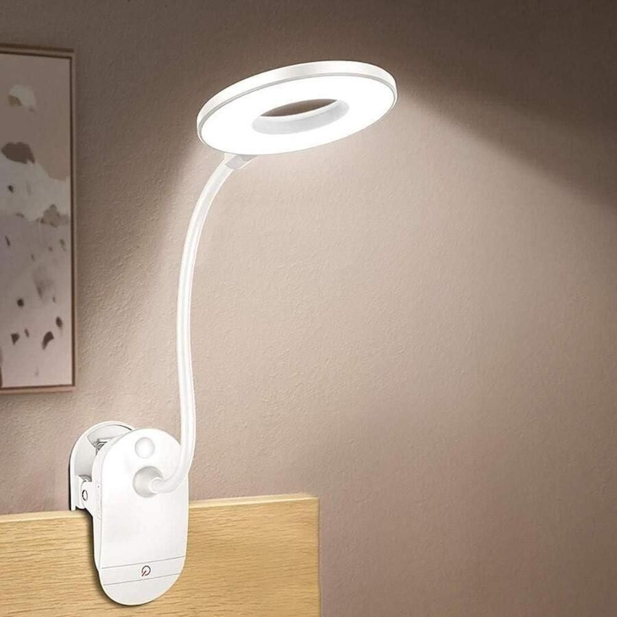 Leeslamp met 3 helderheidsniveaus werkt op batterijen en oplaadbaar via USB Leeslampje Book