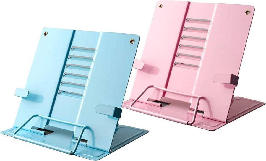 Leesstandaard metaal kookboekhouder kindermultifunctionele boekenkast keuken werkkamer kantoor school roze + blauw Cookbook holder