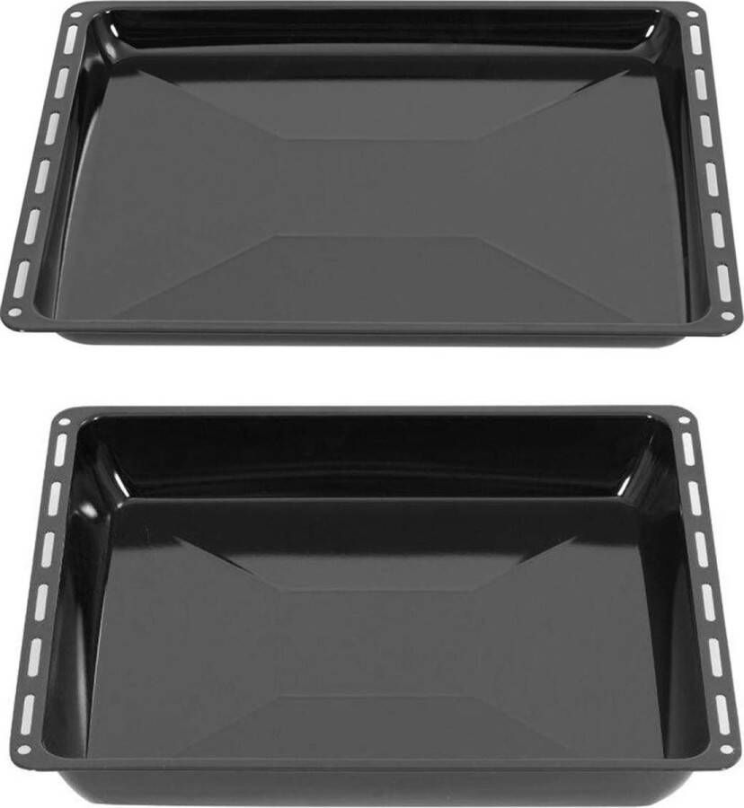 Lekbak 445 x 375 mm 25-40 mm set van 2 geëmailleerde bakplaten Whirlpool Ignis Bauknecht Indesit Algor Neckermann Lloyds events