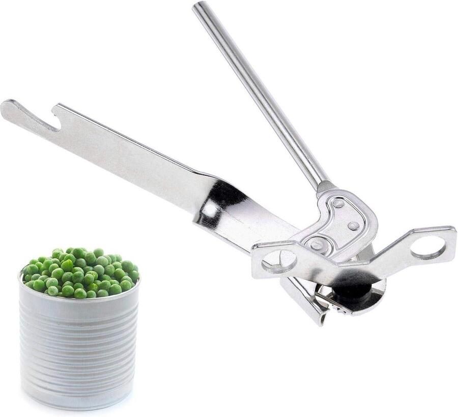 Lengte 148 cm Staal Standard Zilver Blikopener en Flesopener met Flesopener 10302270 Blikopener