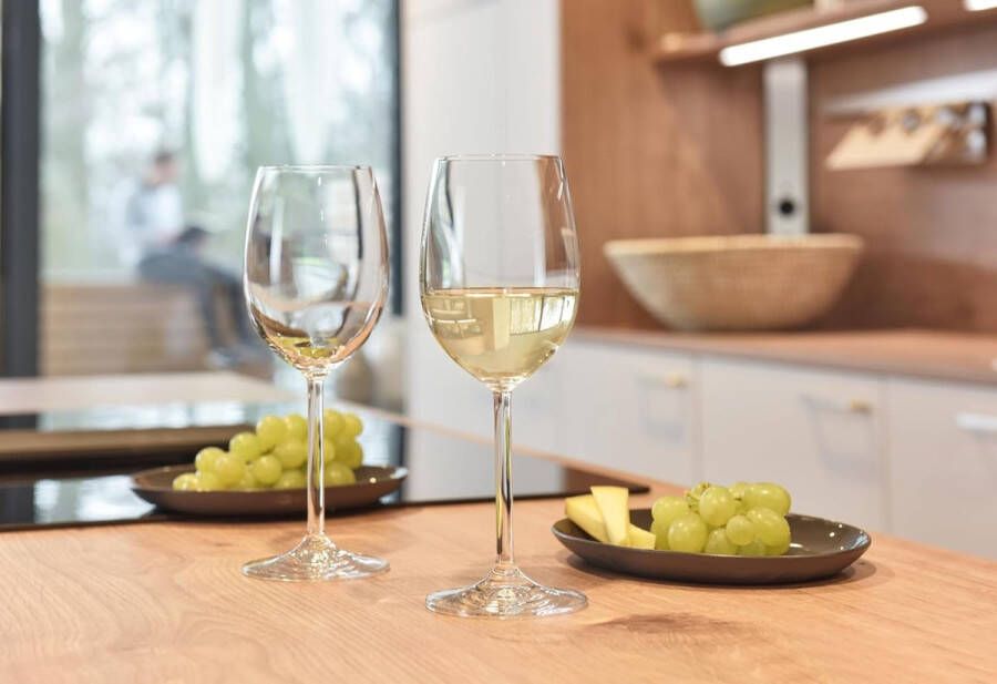 Leonardo Daily witte wijnglazen kelk met steel vaatwasmachinebestendige wijnglazen set van 6 370 ml 063315