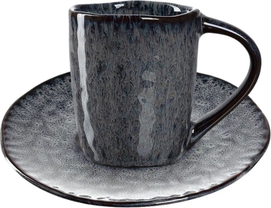 Leonardo Espresso kop- en schotel Matera Grijs 90 ml