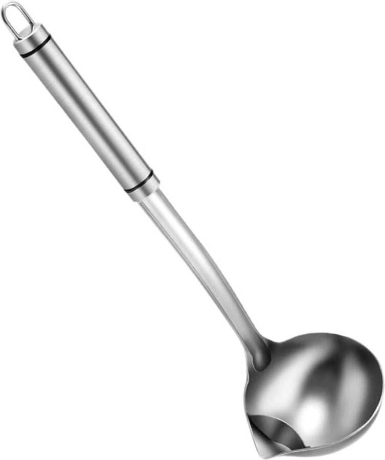 Lepel RVS Pollepel Vetafschuimer Pollepel Soeplepel Vetafscheider Pollepel Vet Olie Soepen Scheiden Keukenhulpmiddel Koken Accessoires Restaurant Home Zilver