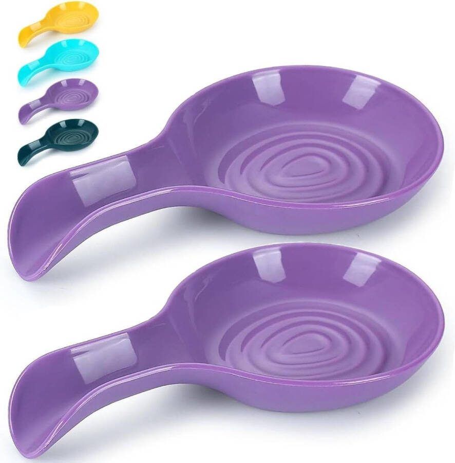 Lepelhouder Voor Aanrecht- 2 Sets Plastic Lepelsteun Keukengereirek- Lepels Tongen Spatels- Lepelrek Kookplaat Spatelsteun- Vaatwasmachinebestendig