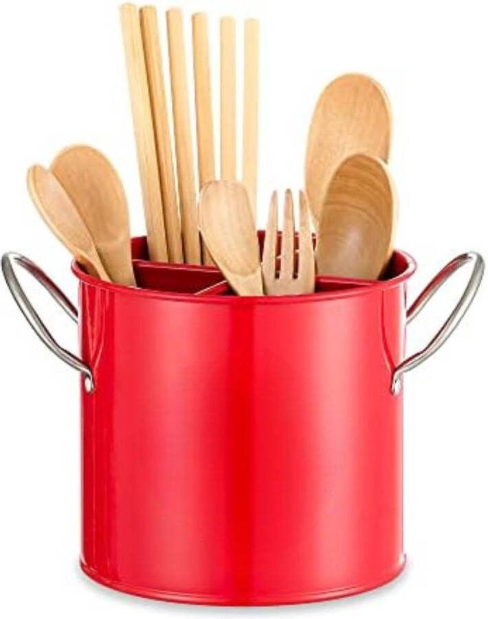 Lepelpot Spatelpot Utensils pot Keukengerei houder Keukengerei pot ‎14 5 x 13 x 14 5 cm Rood