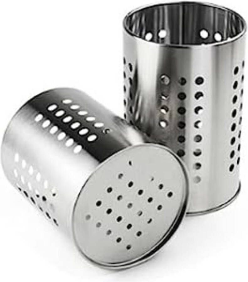 Lepelpot Spatelpot Utensils pot Keukengerei houder Keukengerei pot ‎17 8 x 12 x 12 cm Roestvrij staal 2 stuks