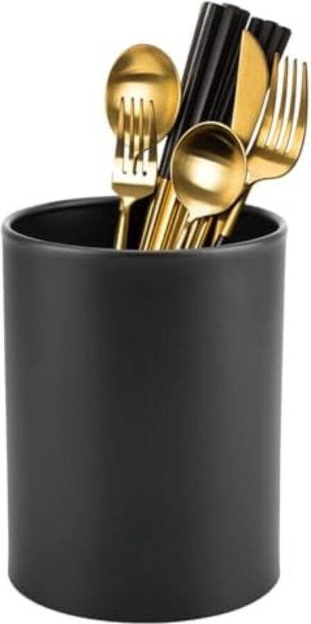 Lepelpot Spatelpot Utensils pot Keukengerei houder Keukengerei pot 3 94 x 5 12 inch Zwart