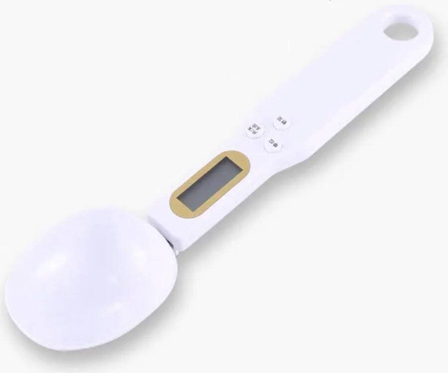 Lepelweegschaal Zeer nauwkeurige digitale lepelweegschaal 0 5 g 500 g elektronische maatlepel voedselweegschaal gram oz gn ct multifunctionele handweegschaal met lcd-display en tarra-functie (wit)