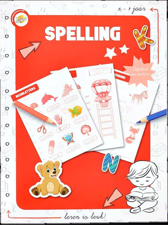 Leren Spellen Spelling Oefenen Oefenboek Schrijf schrift School 6 7 jaar Toy Universe Stickerboek Stickers
