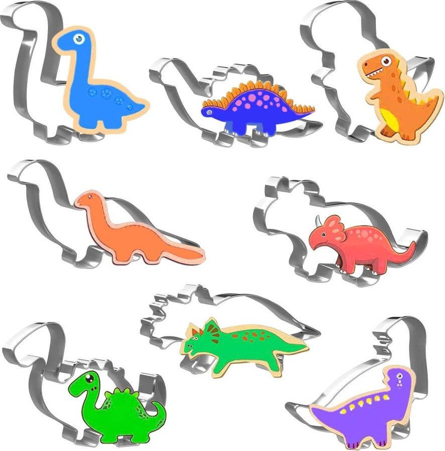 Leuke Dinosaur Koekjesvormen Set voor Kinderen Bakplezier Met 8 Verschillende Dino's