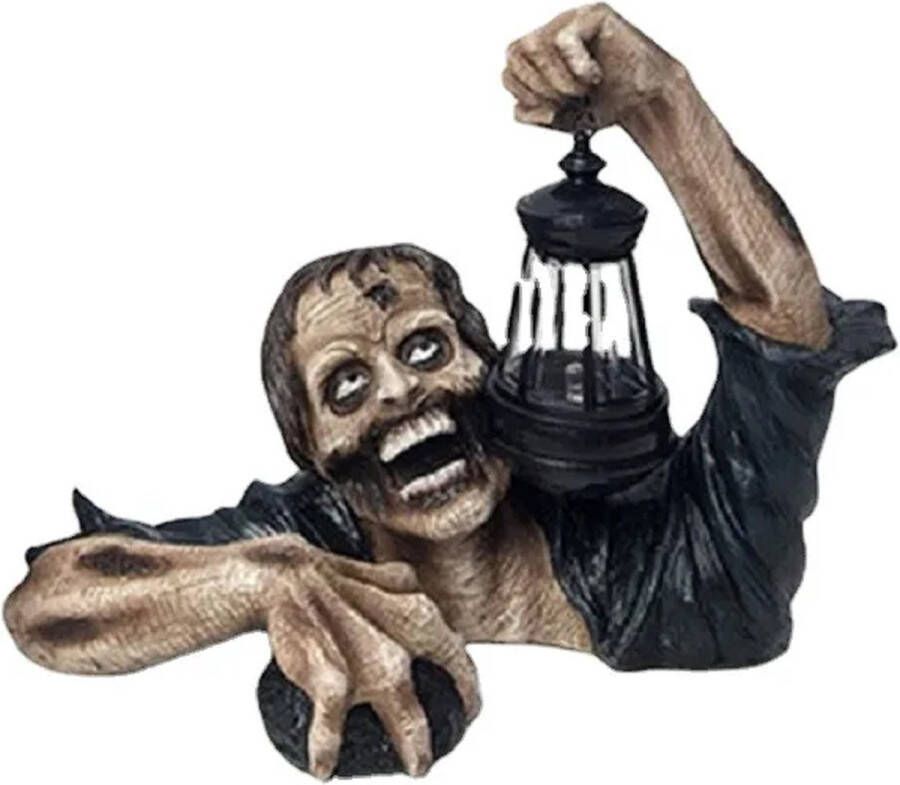 Leuke Zombie tuinlamp Lantaarn Decoratie Halloween Schakelaar LED Licht Tuinbeeld