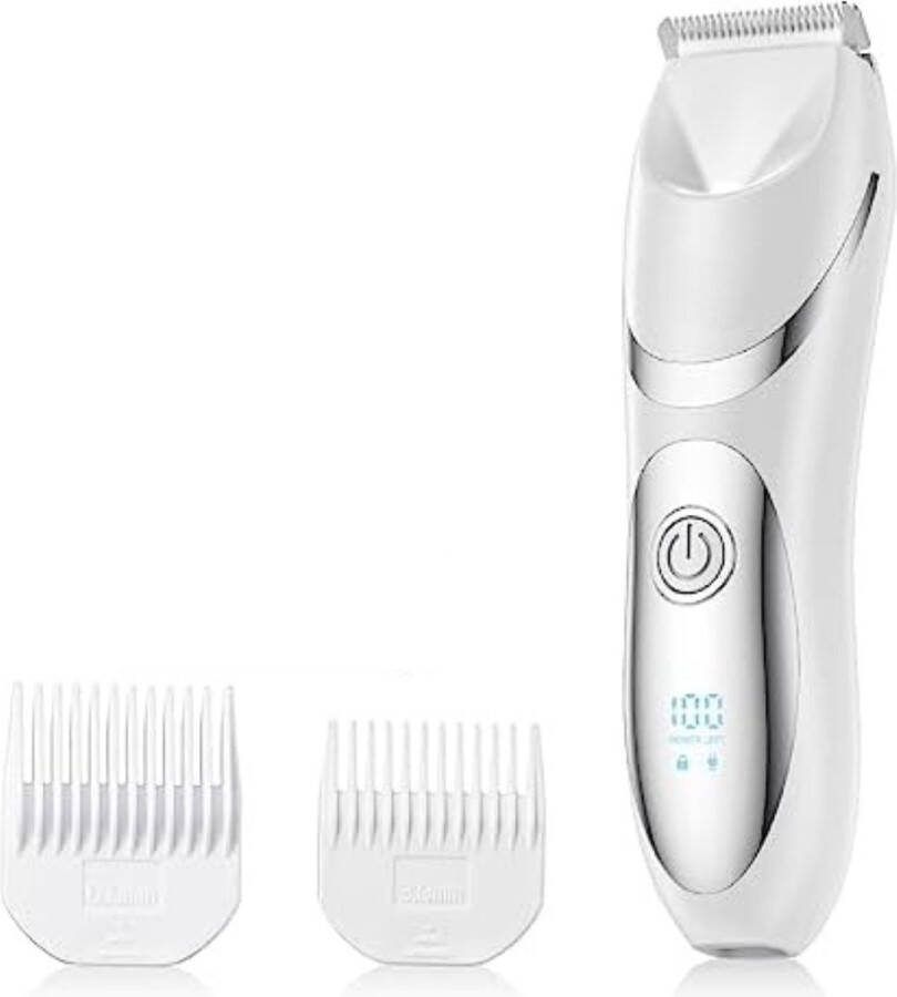 Lichaam Groomer met LED-display Nat Droog Elektrisch Waterdicht USB C-aansluiting voor intieme ruimtes Wit