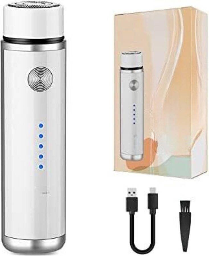 Lichaam Groomer USB Oplaadbaar Gezicht Baard Snor Arm Benen Onderarm Bikini LED Batterij-indicator Draadloos (Wit)