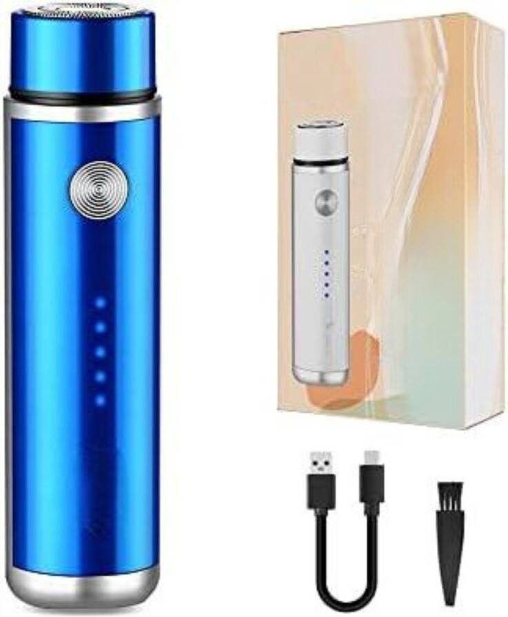 Lichaam Groomer USB Oplaadbaar Gezicht Baard Snor Arm Benen Onderarm Bikini LED Batterij-indicator Draadloos (Blauw)