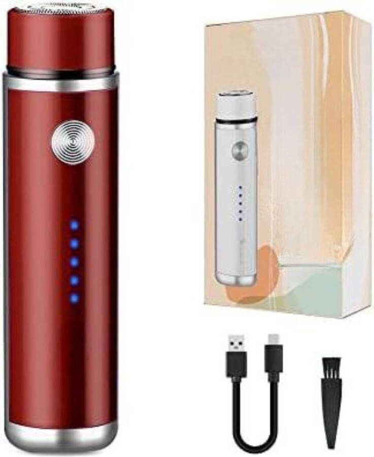 Lichaam Groomer USB Oplaadbaar Gezicht Baard Snor Arm Benen Onderarm Bikini LED Batterij-indicator Draadloos (Rood)