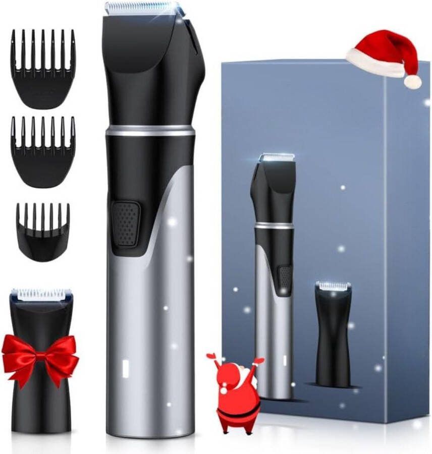 Lichaam Groomer Verwisselbare koppen USB Oplaadbaar Waterdicht Nat Droog Zilver