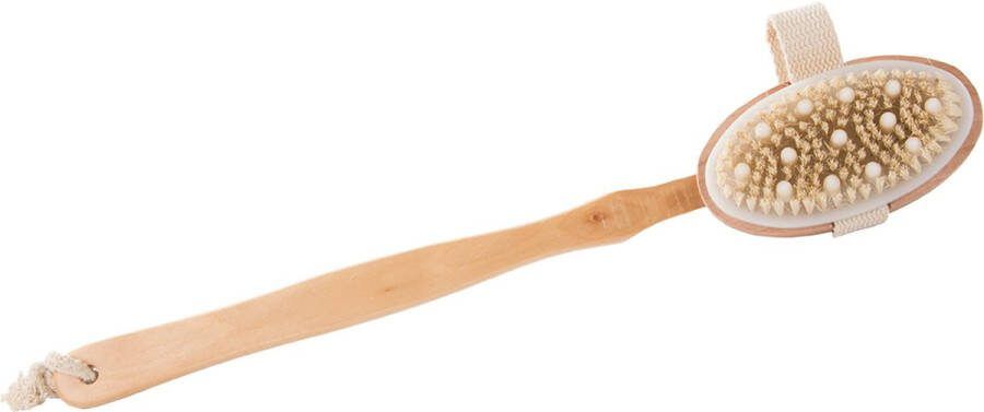 Lichaamsborstel Massageborstel Rugborstel Badborstel met Lange Steel Dry Brushing Droogborstel met Natuurlijke Haren Huidborstel Huidverbetering