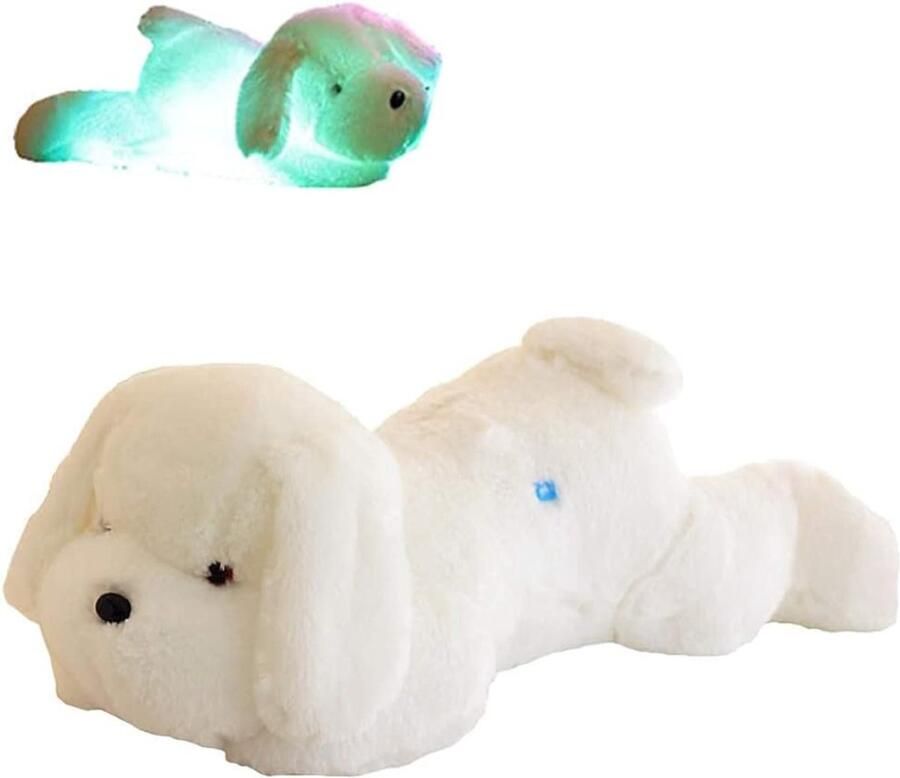 Lichtgevende knuffel Hond 30 cm Wit Knuffel met licht Babyknuffel Knuffel Knuffelbeer