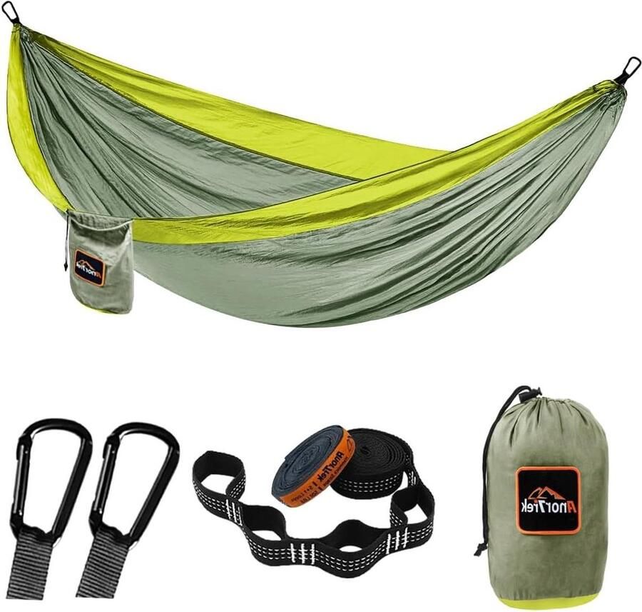 Lichtgewicht draagbare enkele dubbele hangmat met boomriemen camping hangmat voor wandelen tuin blauw hemelsblauw 78 inch B x 118 inch L