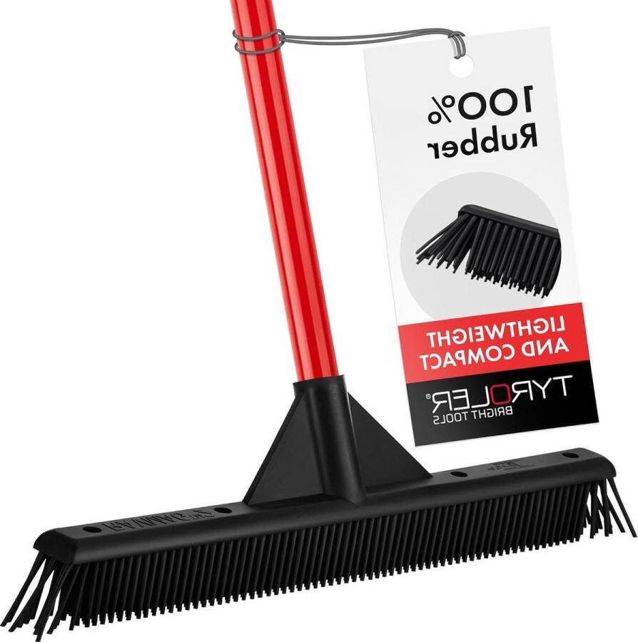 Lichtgewicht Rubberen Bezem 40 Cm Natuurlijk Rubber Lange Handgreep 140 Cm Huisdier Mensenhaar Binnen Buiten Tapijt Vloer