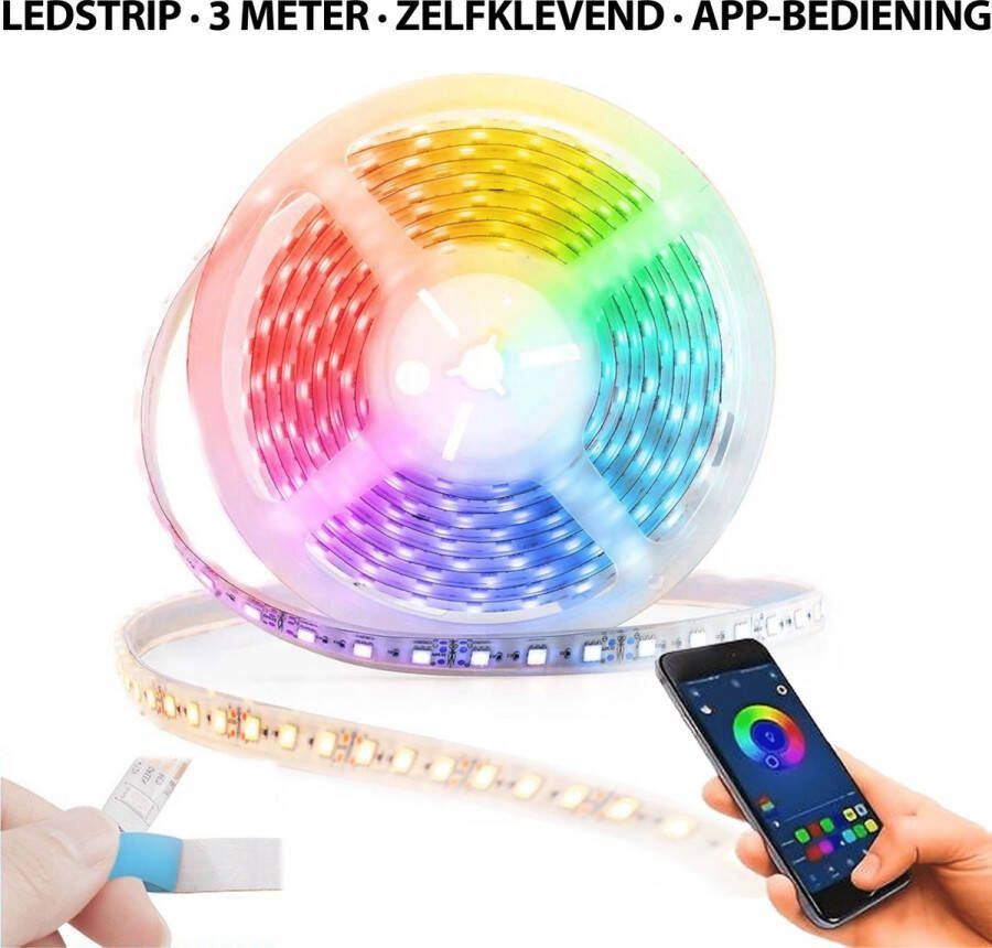 Lichtstrip LED 3 meter Bedienen via App en Afstandsbediening Zelfklevend