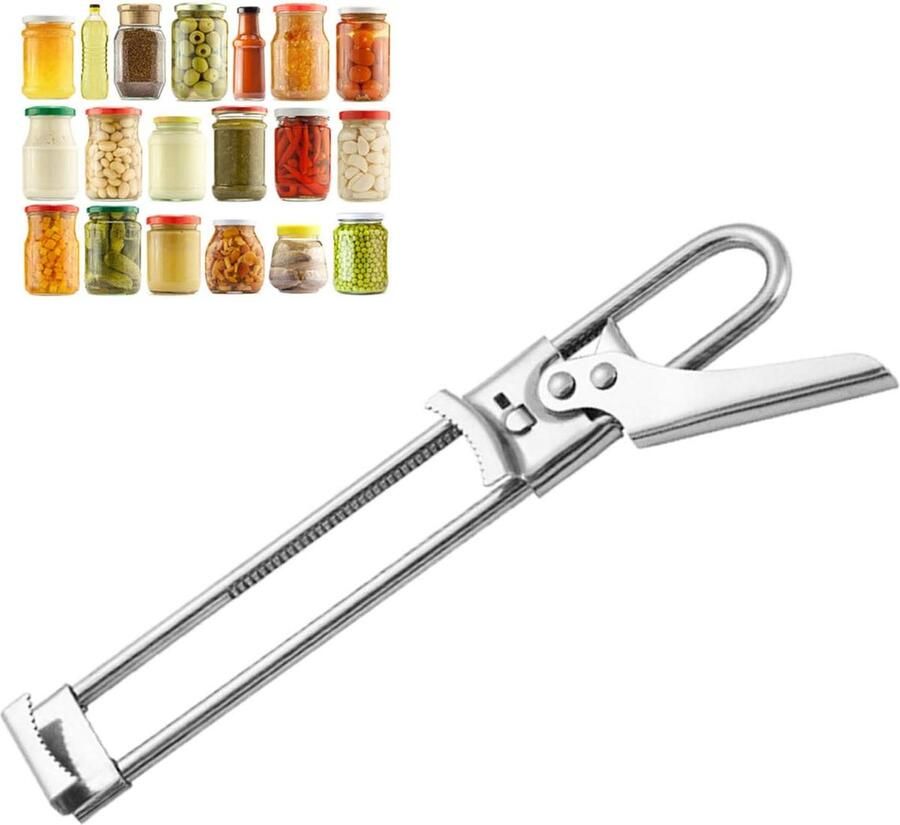 Lid Opener Stainless Steel Helper Jar Opener Bottle Opener Adjustable Opening Aid Lid Opener Deal for Weak Hands Seniors with Arthritis