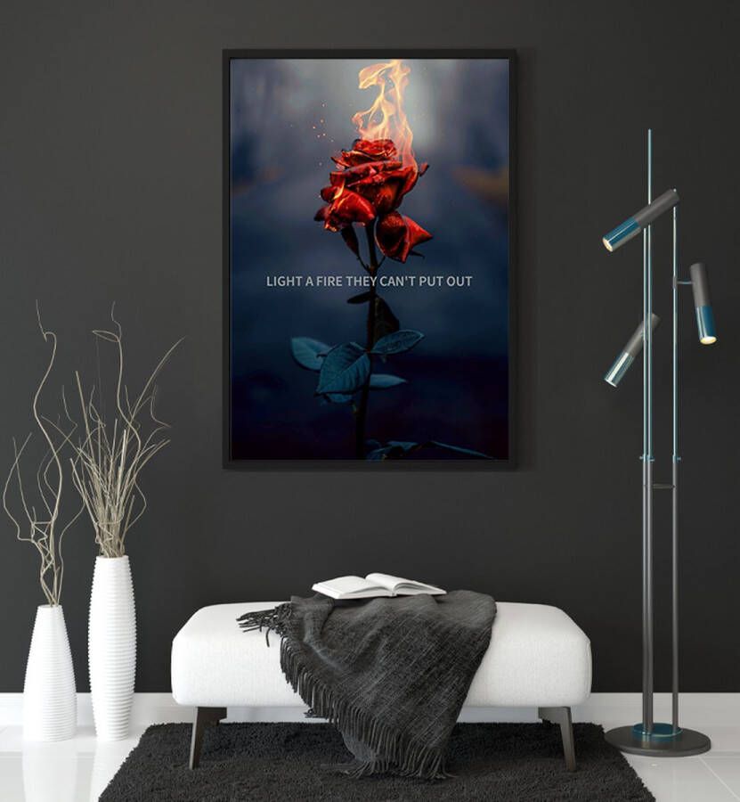 LIGHT A FIRE QUOTE WANDDECORATIE POSTER 60x90cm