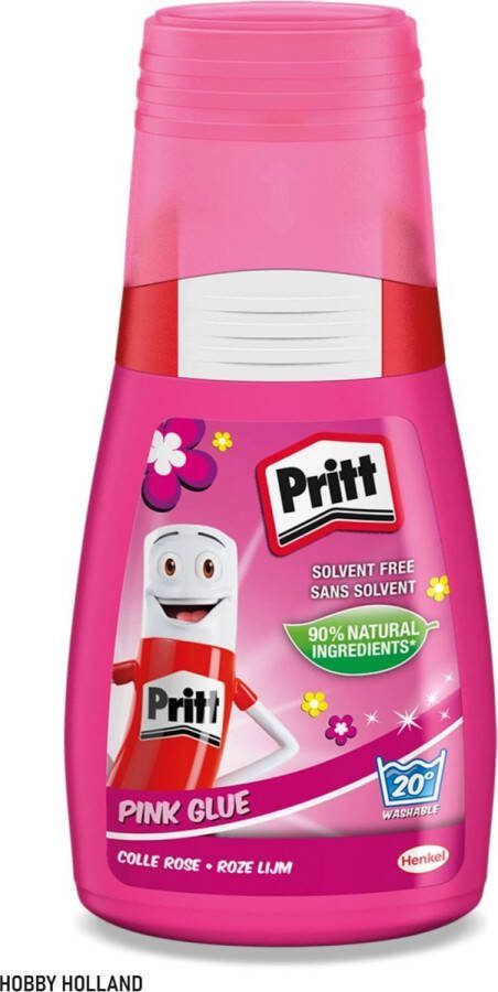Lijm roze Pritt kleeft en droogt roze uitwasbaar 100 gram plak knutsellijm kids
