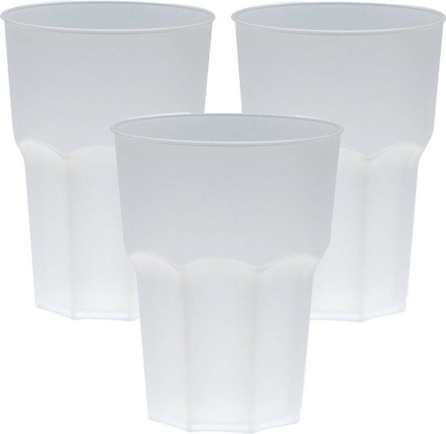 Limonade drinkbeker onbreekbaar kunststof 12x wit 480 ml 12 x 9 cm camping bekers