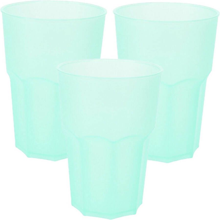 Limonade drinkbeker onbreekbaar kunststof 24x mintgroen 480 ml 12 x 9 cm camping bekers