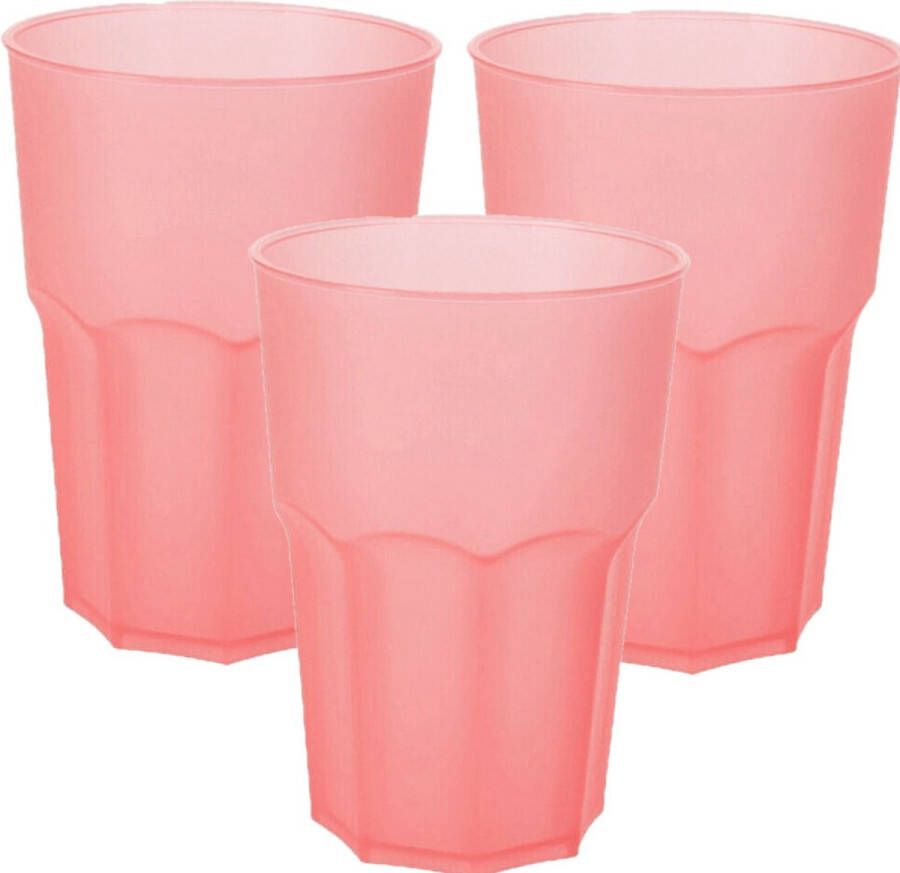 Limonade drinkbeker onbreekbaar kunststof 24x rood 480 ml 12 x 9 cm camping bekers