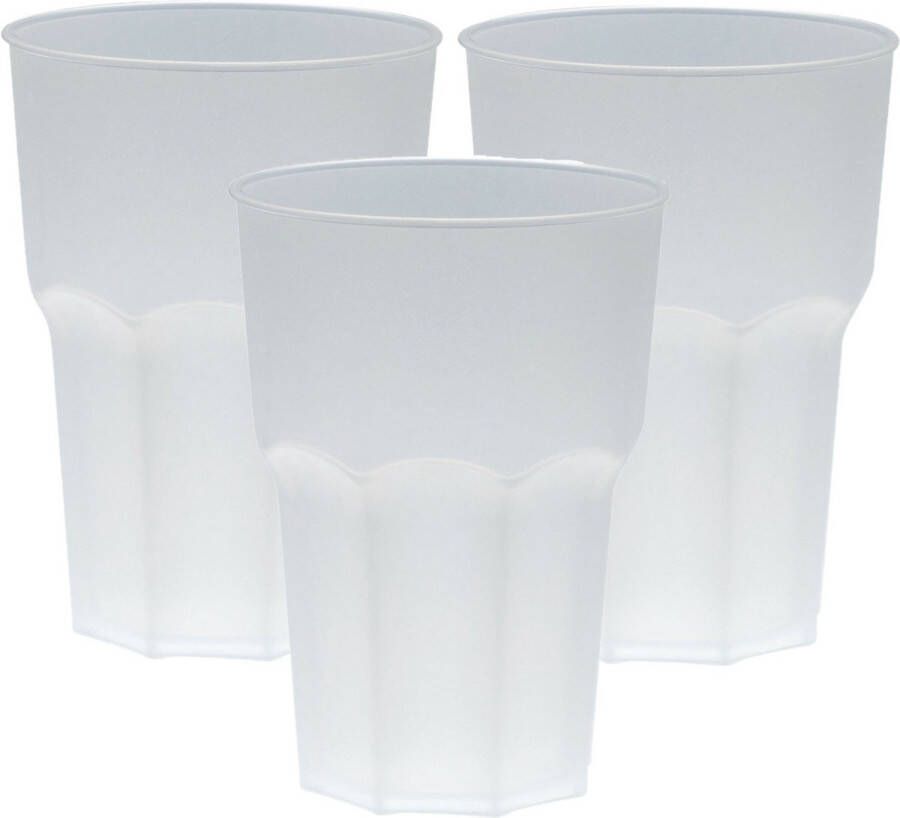Limonade drinkbeker onbreekbaar kunststof 24x wit 480 ml 12 x 9 cm camping bekers