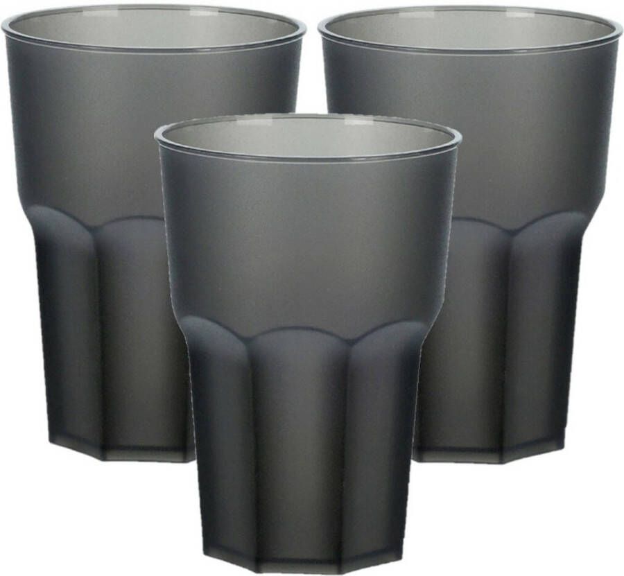 Limonade drinkbeker onbreekbaar kunststof 24x zwart 480 ml 12 x 9 cm camping bekers