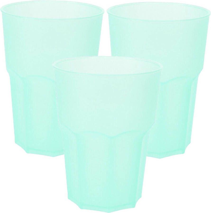 Limonade drinkbeker onbreekbaar kunststof 6x mintgroen 480 ml 12 x 9 cm camping bekers