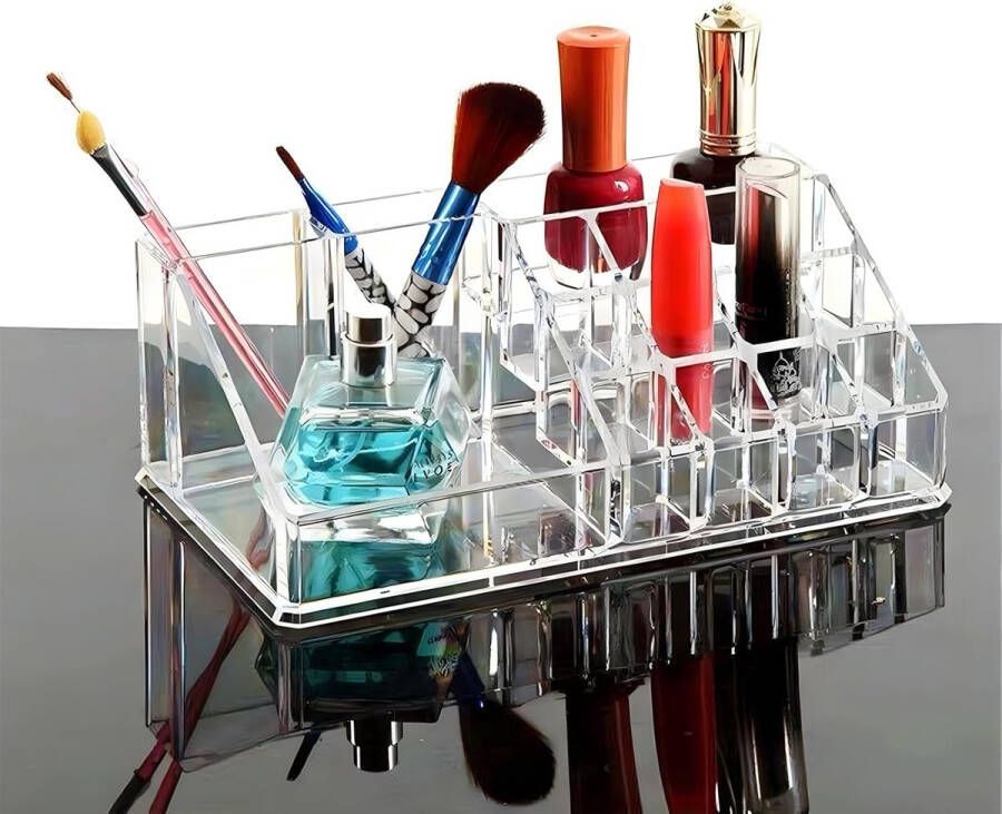 Lipgloss-houder lippenstift organizer box met 40 plaatsen acryl lippenstifthouder transparante acryl-organizer lippenstifthouder opbergdoos 22 cm x 12 5 cm x 8 cm