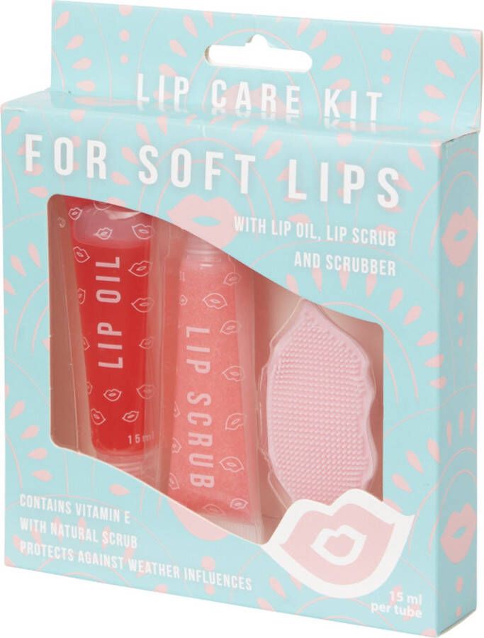 Lipverzorgingsset 3-delig lip oil lip scrub scrubber olie verzorgend vegan vitamine E