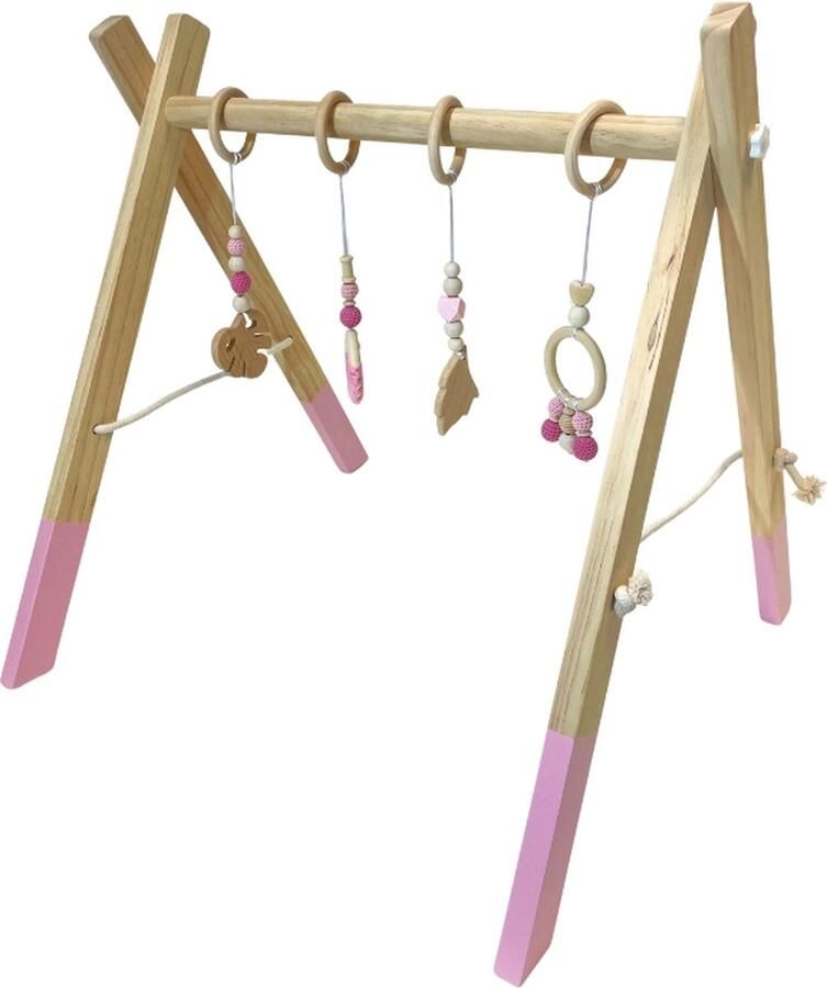 Little Big Adventure Baby Gym Roze Hout Houten speelboog