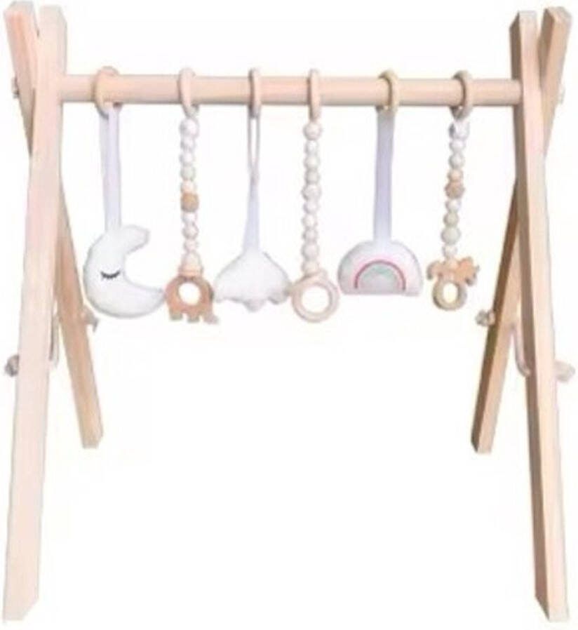 Little Big Adventure Babygym met 6 speeltjes Speelboog Houten babygym