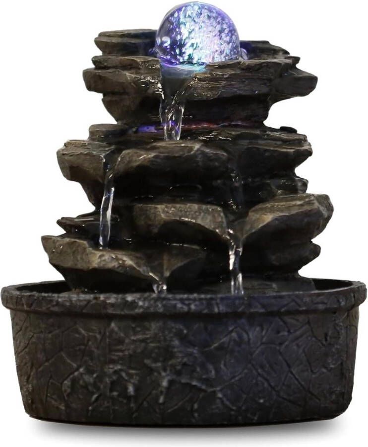 Little Rock fontein polyresin donkerbruin 20 x 20 x 23 cm