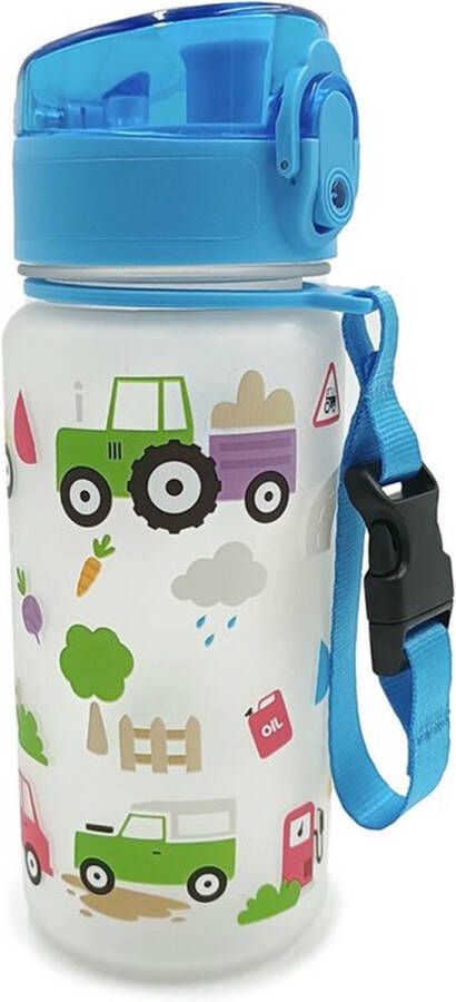 Puckator Little Tractors Pop Top 350ml Breukbestendige Kinder Drinkfles schoolbeker drinkbeker kind tractor