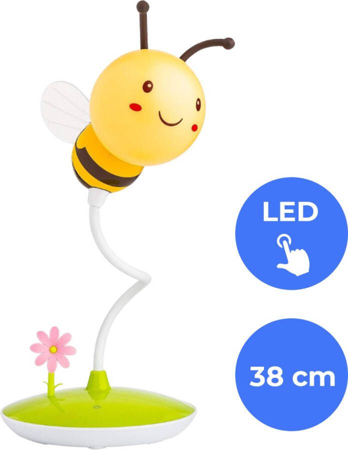 Lizzy LED Nachtlampje Kinderen Dimbaar 38 cm Oplaadbaar Leeslampje Kinderkamer – Tafellamp Slaapkamer met Timer – Kinderlamp voor Jongen of Meisje Kerstcadeau Kind