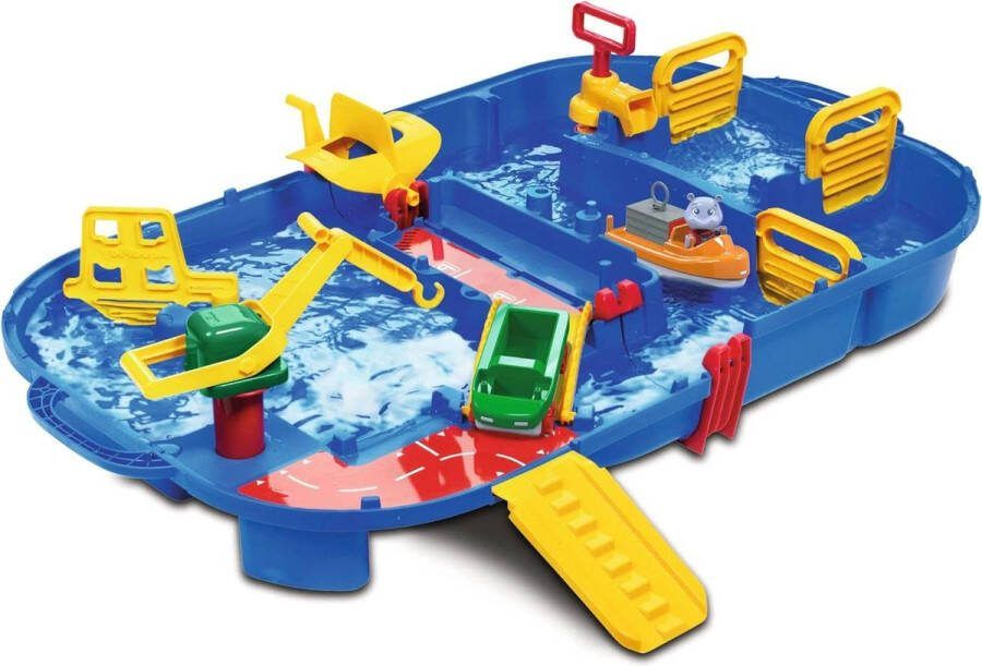LockBox waterbaan transportkoffer speelset 27 delen inclusief 1 Hippo Wilma amfibieauto 3 jaar en ouder blauw watertafel