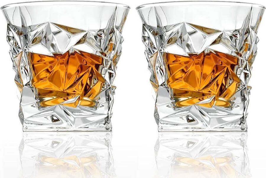 Loodvrij kristalglas whiskyglas set van 2 whiskyglazen geschenkset met ijsberg cocktailglazen
