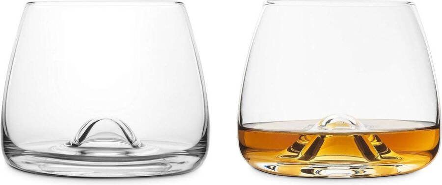 Loodvrije kristallen whiskyglazen duurzaam titanium versterkt 9 cm 300 ml set van 2 luxe kristalglas